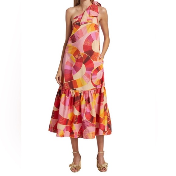 farm rio patch twirl one-shoulder maxi dress FARM Rio | Dresses | Farm Rio Patch Twirl One Shoulder Maxi Dress